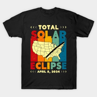 Total Solar Eclipse April 8 2024 America Path Of Totality T-Shirt